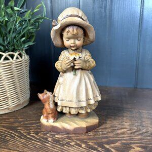 Vintage ANRI "Day Dreaming" Hand Carved Wood Figurine from Sarah Kay Art Work